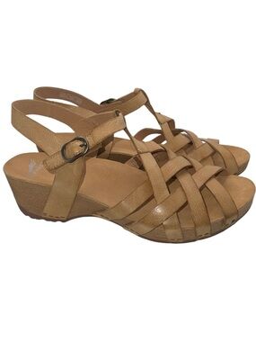 Dansko Tinley Gladiator Wedge Sandals Tan Leather Women’s EU 42 US 11.5-12